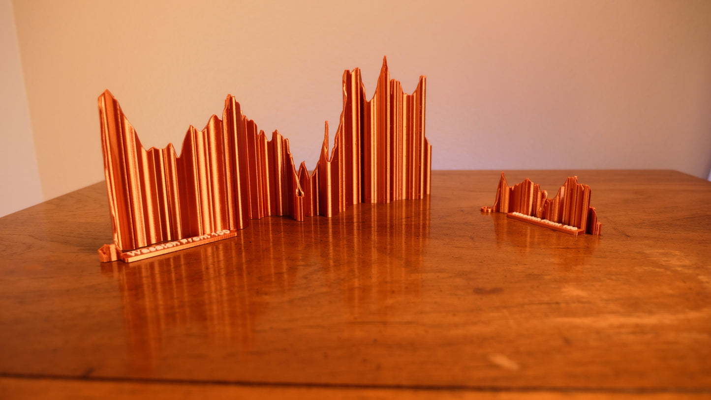 Wasatch Front 100 Mile Endurance Run Sculpture - Topo Style