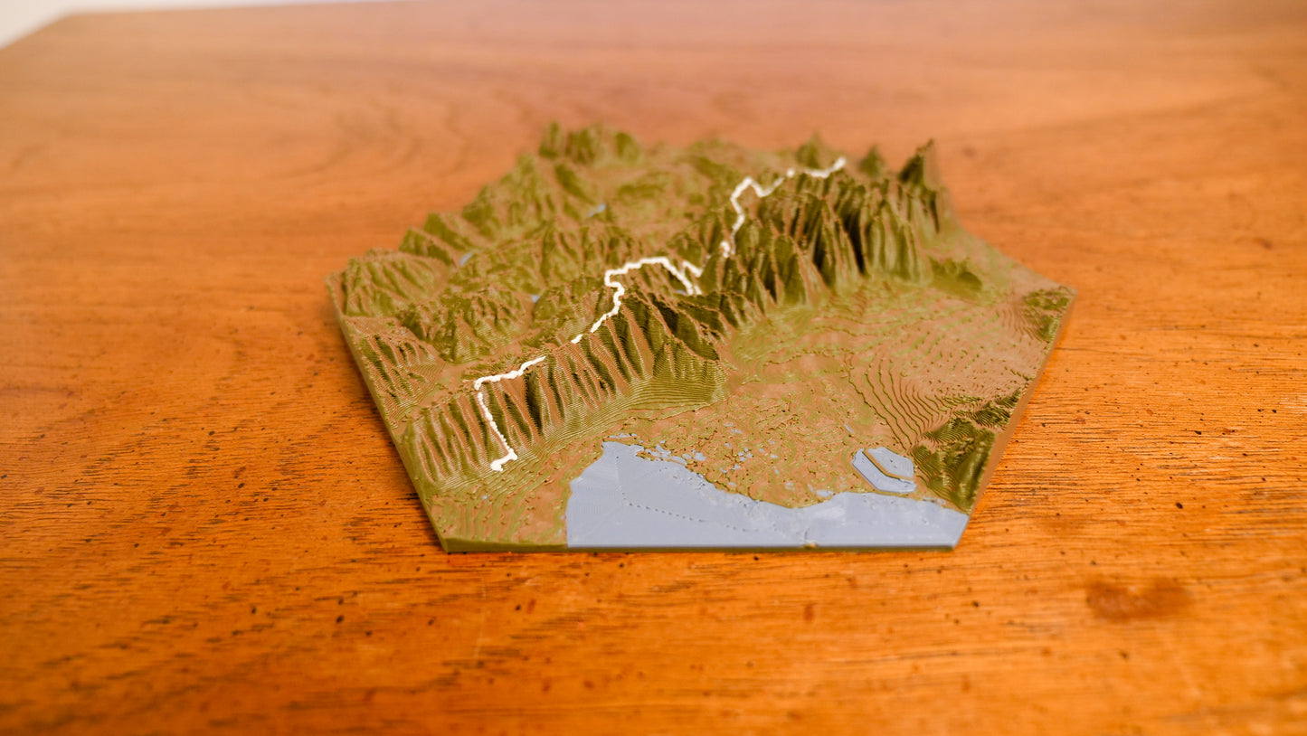 Wasatch Front 100 Mile Endurance Run Sculpture - Topo Style