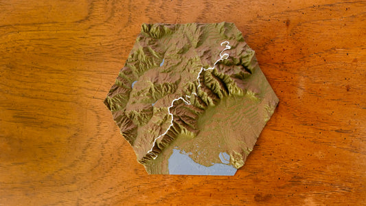 Wasatch Front 100 Mile Endurance Run Sculpture - Topo Style