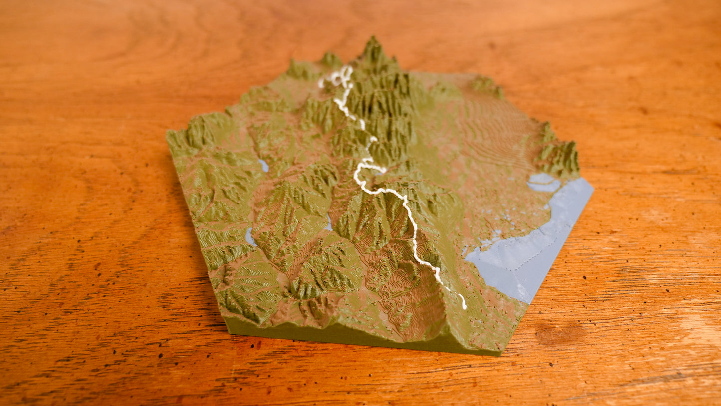 Wasatch Front 100 Mile Endurance Run Sculpture - Topo Style