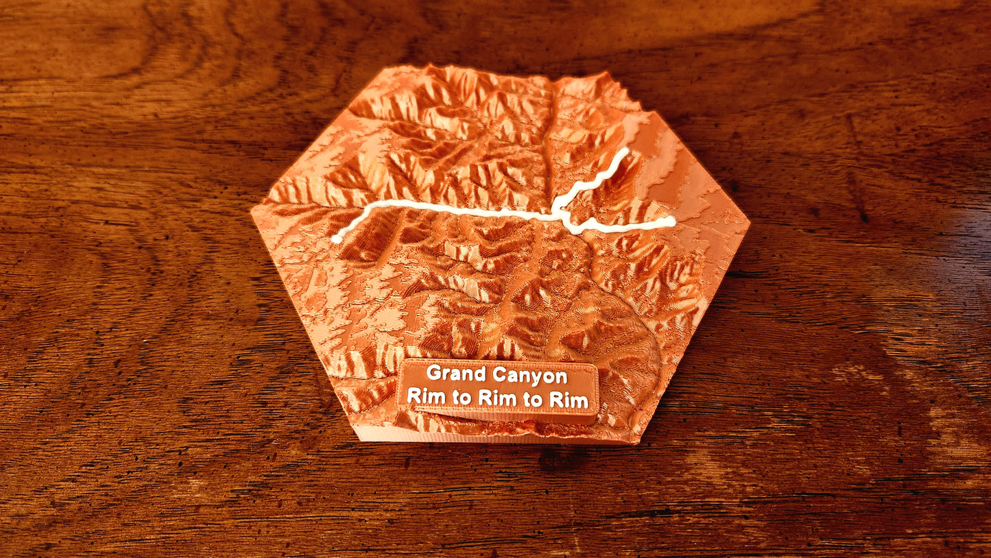 Trail Sculpture - Grand Canyon Rim to Rim to Rim (R2R2R) - South Kaibab, Bright Angel, North Kaibab