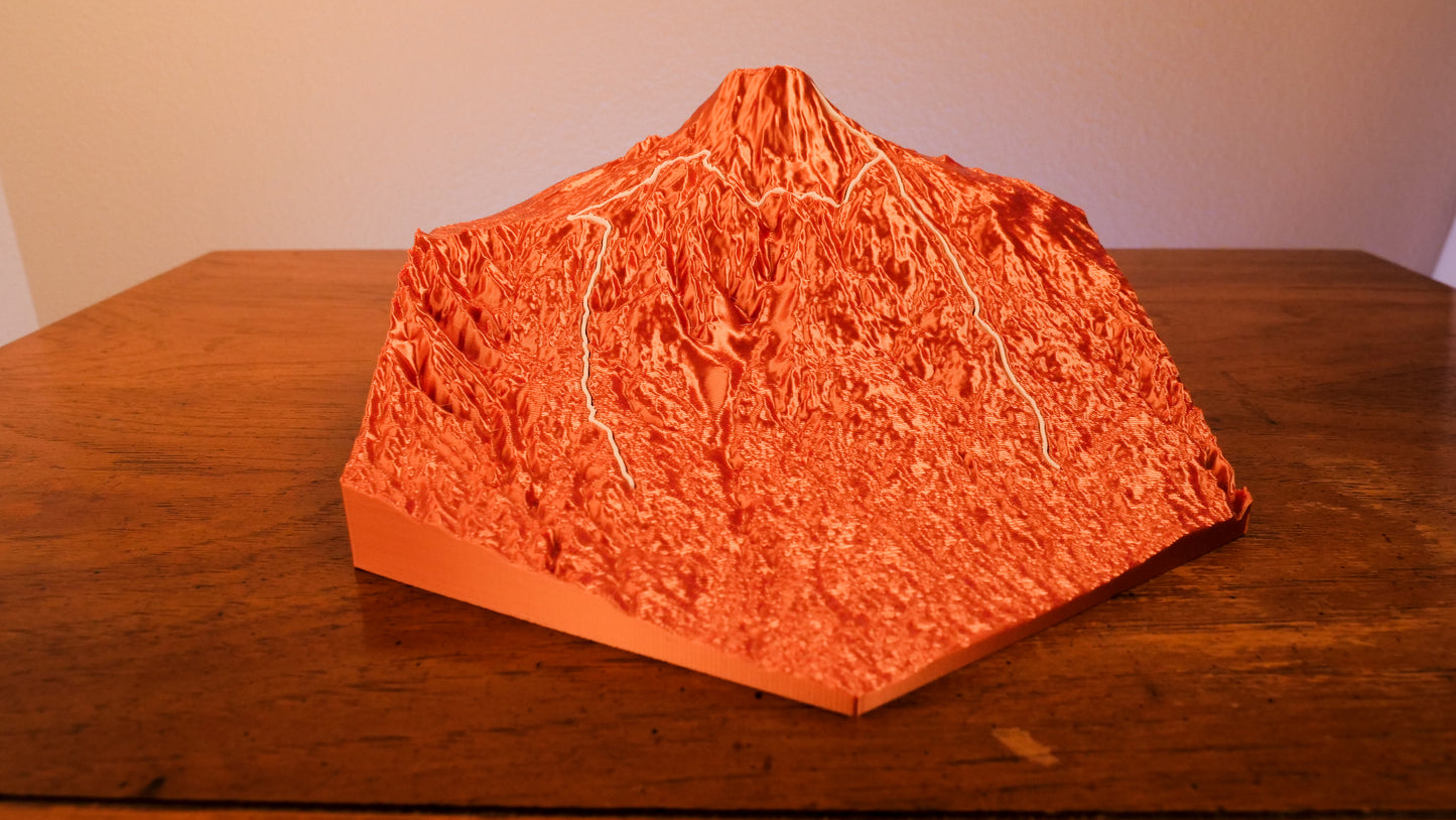 Kilimanjaro Machame Route Sculpture - Topo Style