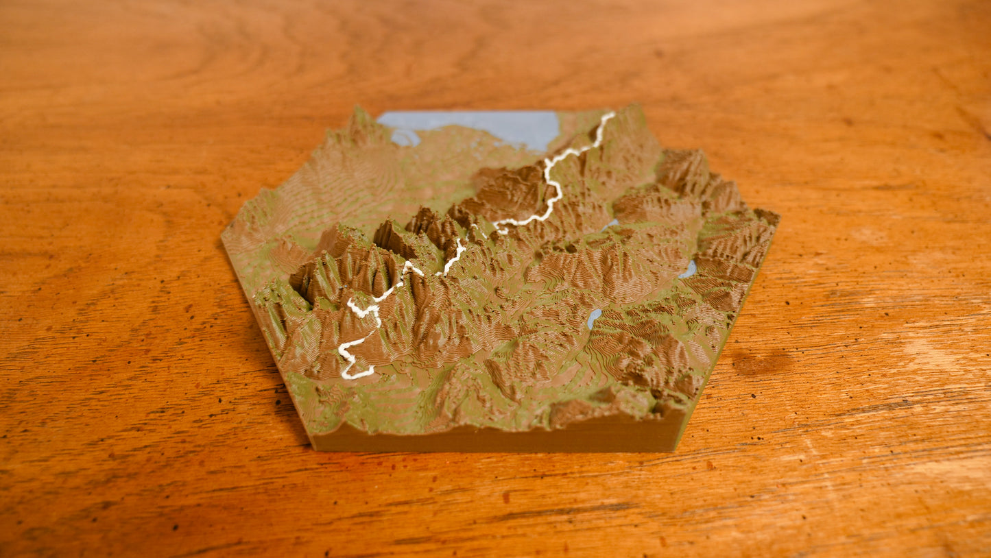 Wasatch Front 100 Mile Endurance Run Sculpture - Topo Style