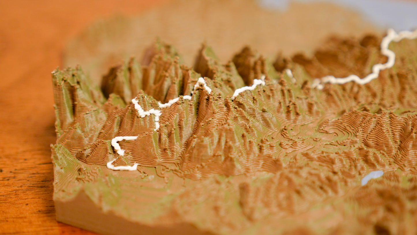 Wasatch Front 100 Mile Endurance Run Sculpture - Topo Style