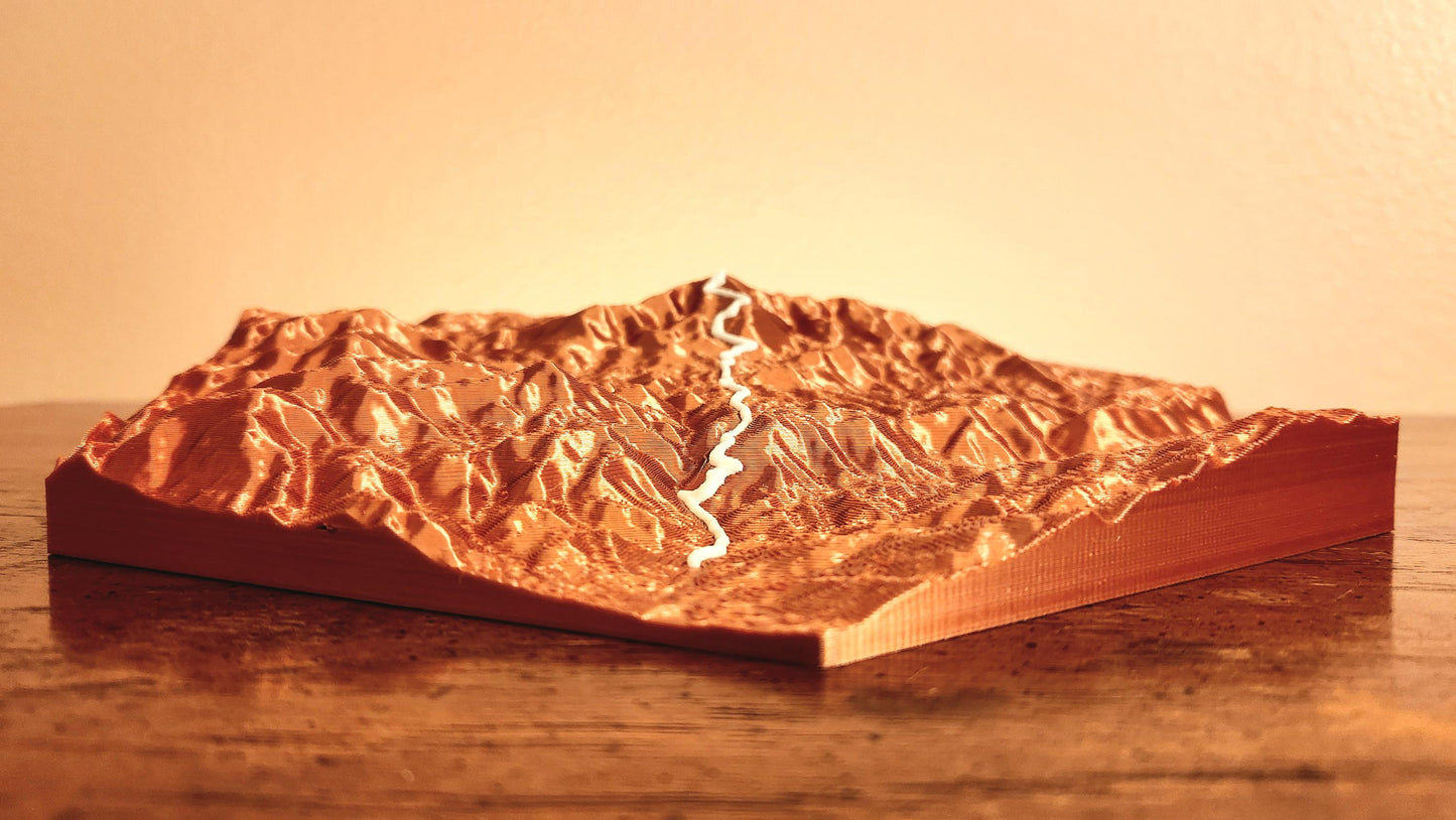 Pikes Peak Ascent and Marathon Sculpture - Topo Style